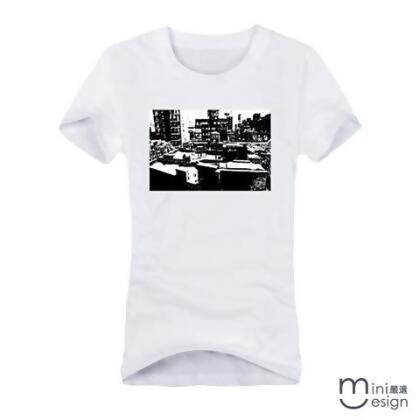 【Minidesign】（女款）hihop城市影像潮流短T 三色 - 白色 / XL 