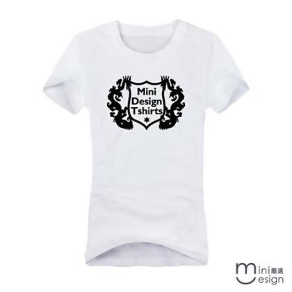 【Minidesign】（女款）MINIDESIGN TSHIRTS盾牌龍飾潮流短T 三色 - 紅色 / L 