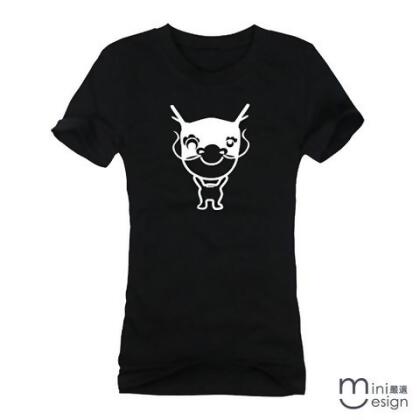 【Minidesign】（女款）mini小龍公仔潮流短T 三色 - 黑色 / L 