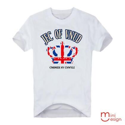 【Minidesign】（男款）英國旗皇冠潮流短T 三色 - 黑色 / XXL 