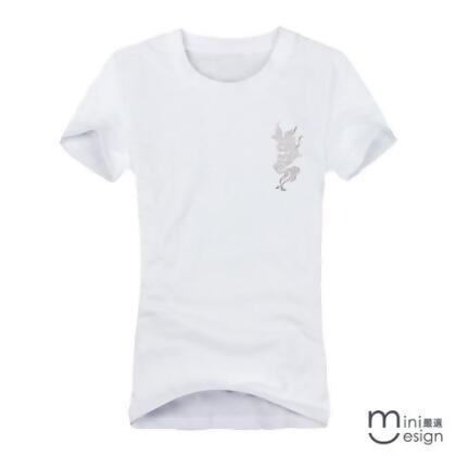 【Minidesign】（女款）龍形圖潮流短T 三色 - 紅色 / XL 
