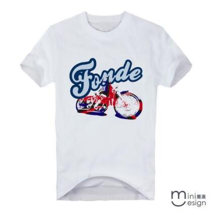 【Minidesign】（男款）Fonde摩托車潮流短T 五色 - 灰色 / XXL 