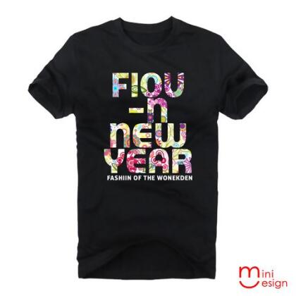 【Minidesign】（男款）繁花NEW YEAR潮流短T 五色 - 灰色 / XL 