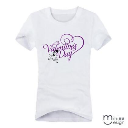【Minidesign】（女款）Valentine's day獨角獸潮流短T 六色 - 白色 / XL 