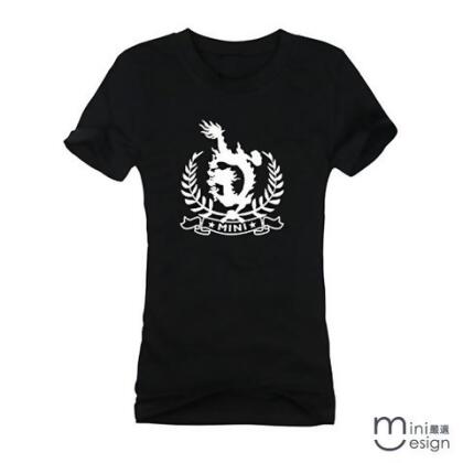 【Minidesign】（女款）MINI簡搭日風龍潮流短T 三色 - 白色 / XL 