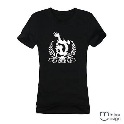 【Minidesign】（女款）MINI簡搭日風龍潮流短T 三色 - 黑色 / XL 