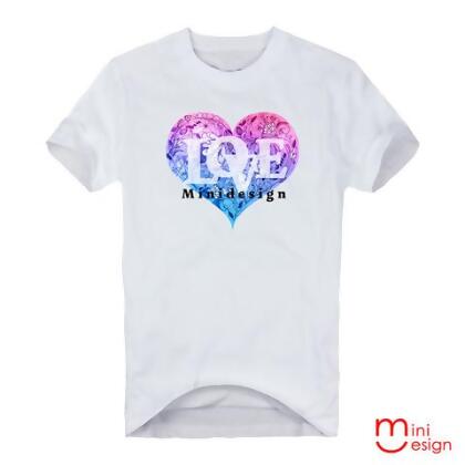 【Minidesign】（男款）花樣LOVE潮流短T 三色 - 灰色 / L 
