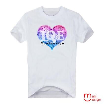 【Minidesign】（男款）花樣LOVE潮流短T 三色 - 灰色 / XXL 