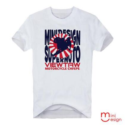 【Minidesign】（男款）特技摩托車潮流短T 五色 - 灰色 / M 