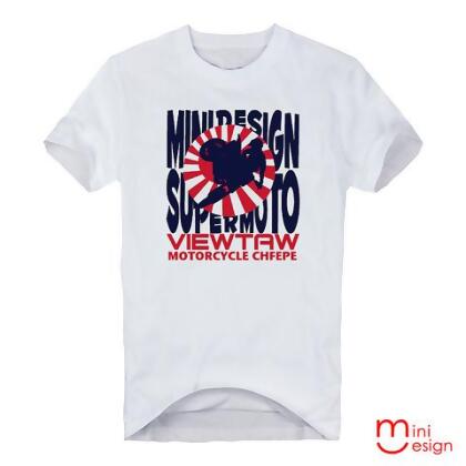 【Minidesign】（男款）特技摩托車潮流短T 五色 - 藍色 / XXL 