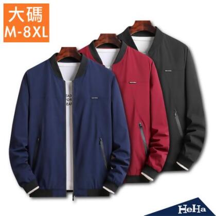 【HeHa】簡約百搭棒球外套 三色 - 藏青色 / 3XL 