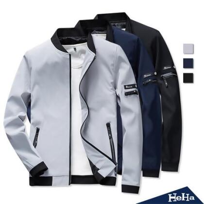 【HeHa】立領修身夾克外套 三色 - 灰色 / 4XL 
