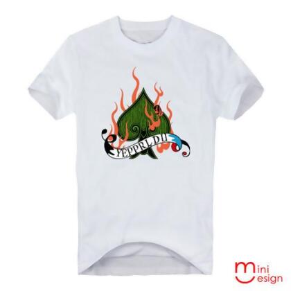 【Minidesign】（男款）惹火黑桃潮流短T五色 - 藍色 / M 