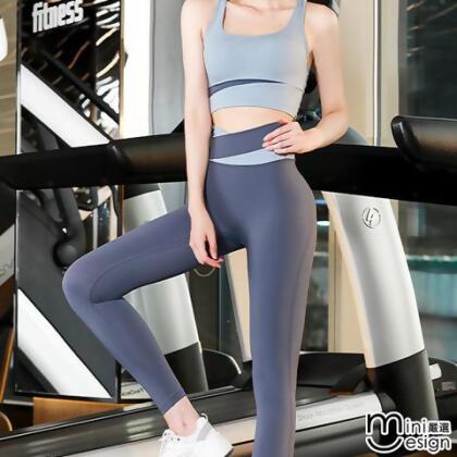 店長限定-【Mini嚴選】撞色防震瑜伽美背套裝 五色 - 黑色 / XXL 