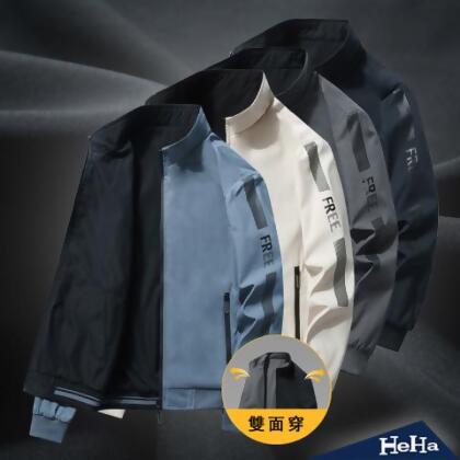 【HeHa】立領雙面棒球外套 四色 - 深灰色 / L 