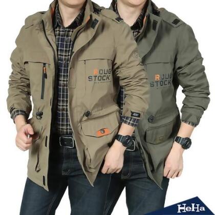 【HeHa】連帽軍裝登山服 速乾外套 四色 - 軍綠色 / XXL 
