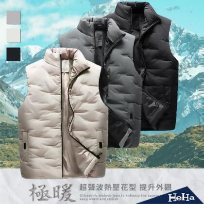 現貨【HeHa】極暖蓄熱絎縫背心 三色 - 黑色 / XXL 
