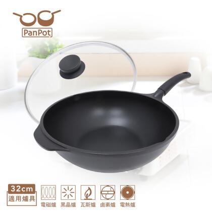 【日本PANPOT】 32CM 單柄炒鍋 ( 含蓋 / 可電磁爐 ) 