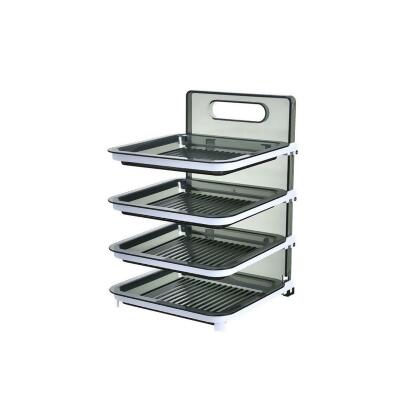4 Layer Portable Detachable Kitchen Dish Serving Plastic Tray 