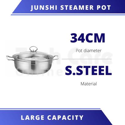 Junshi Kitchenware 34cm Diameter Stainless Steel Steamer Pot 