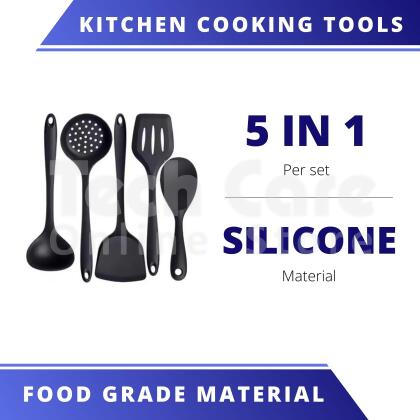Silicone Black Kitchen Cooking Tools Set [5pcs/set] 