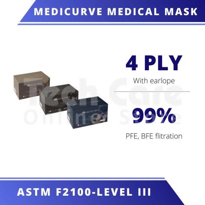 Medicurve Disposable Protective Surgical 4 ply Face Mask 