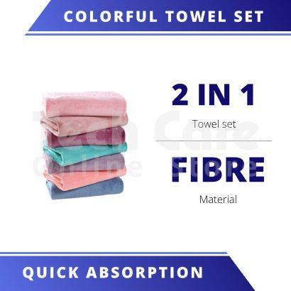 Colorful 2 in 1 Mirco Fibre Towel Set 