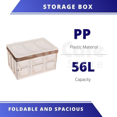 Foldable Outdoor Storage Box 56L Capacity 