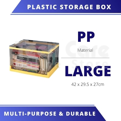 Multi-purpose Transparent Plastic Storage Box with Wheel - LARGE 