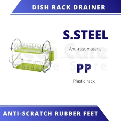 Stainless Steel Dish Rack Drainer Green 