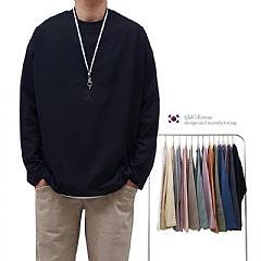 秋冬長袖男款美安獨家6件組韓國新貨13色100純棉薄長T落肩寬鬆素色OVERSIZE 