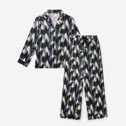 Silktouch 女印花長袖睡衣套裝 Pajama 