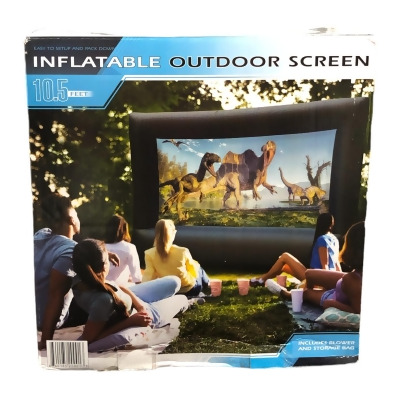 Inflatable 10.5 foot Outdoor Movie Screen, Includes Blower, Stakes and Tethers 