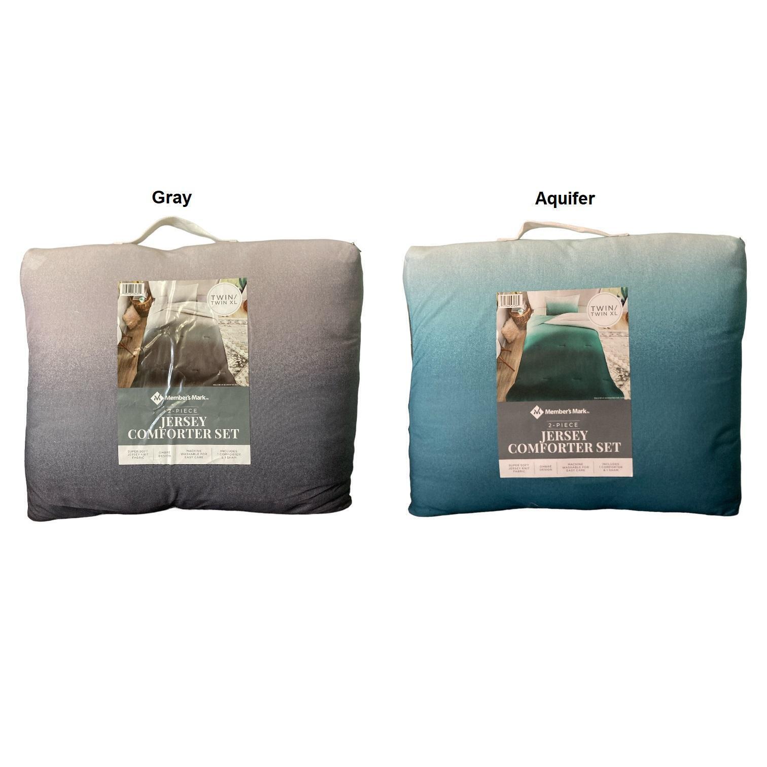 Member's Mark Super Soft Ombre Jersey Comforter & Sham Set, Twin/Twin XL