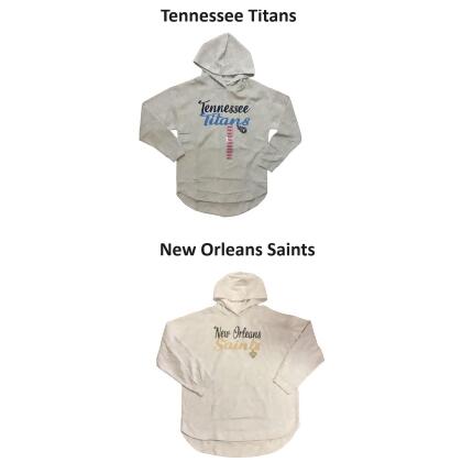 NFL Team Apparel Women's Terry Cozy Pullover Hoodie Sweatshirt 