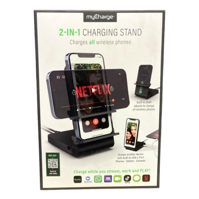 myCharge 2-in-1 Charging Stand with 15 Watt Wireless Charge Surface 20W Charge 