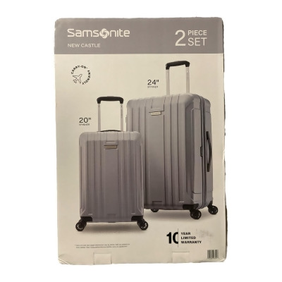 Samsonite New Castle Hardside Spinner Luggage 2-Piece Set, Silver 