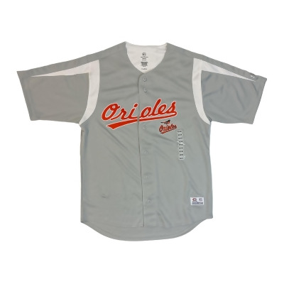 True Fan MLB Baltimore Orioles Graphic Printed Short Sleeve Button Down Jersey 