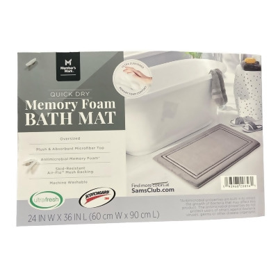Member's Mark Quick-Dry Memory Foam Bath Mat, Greystone, 24