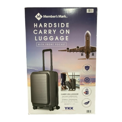 Member's Mark Hardside Carry-on Pro Spinner Suitcase With USB, Black 