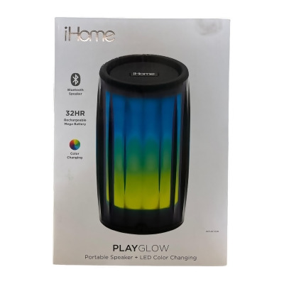 iHome Playglow Color Changing Bluetooth Portable Speaker, Black 
