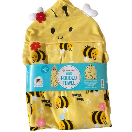 Members Mark Kids Hooded Towel, with Hand Pockets, Bumblebee 