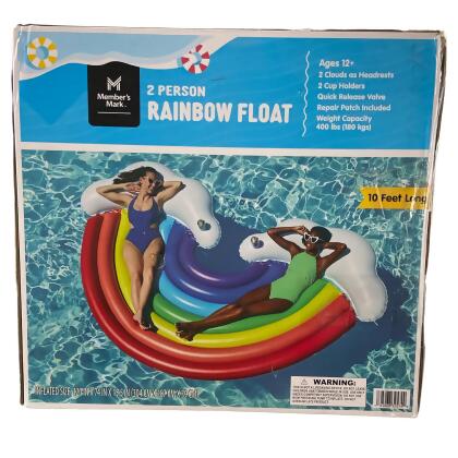 Member's Mark 2 Person Rainbow Float, 2 Cupholders, 400lbs Cap (120