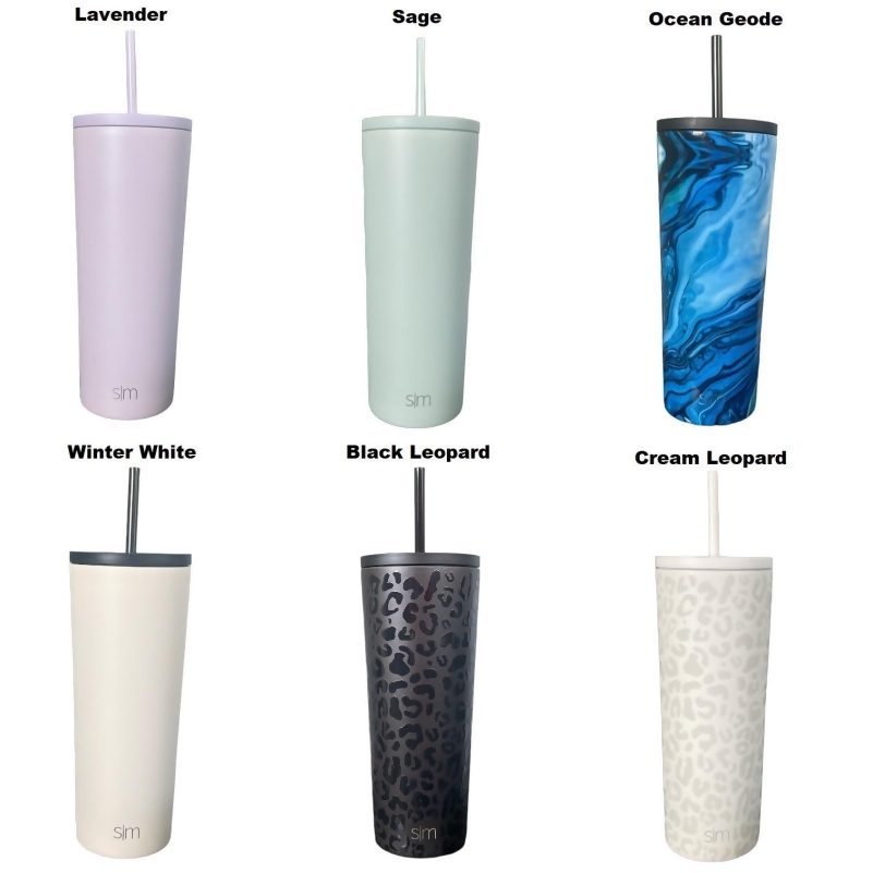 Simple Modern 24oz Classic Tumbler with Straw 2 Tone - Ocean Geode