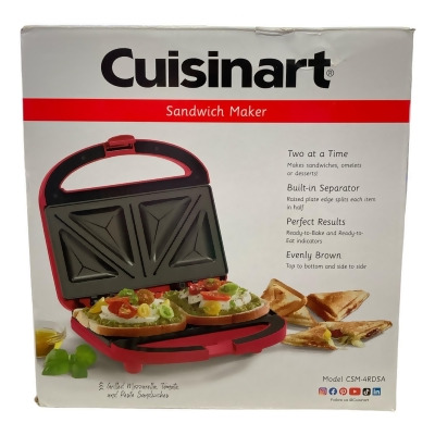 Cuisinart Non-Stick Two at a Time Sandwich Maker, Red, CSM-4RSDA 