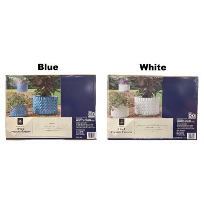 Member's Mark Handcrafted Textured Ceramic Planters, 3pk 