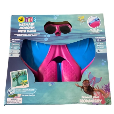Body Glove Kids' Mermaid Foldable Single Fin, Includes Adjustable Goggles 
