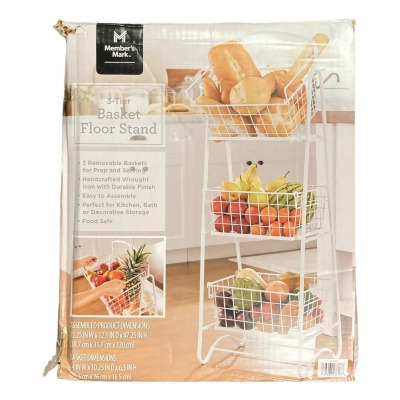 Member's Mark 3 Tiered Basket Stand (White) 