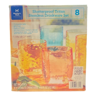 Member's Mark Shatterproof 8-Piece Stemless Drinkware Set (Multi) 