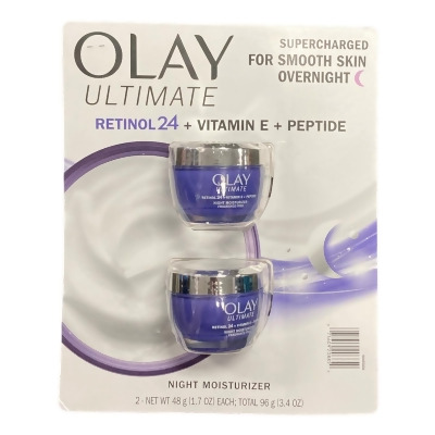 Olay Ultimate Retinol 24 + Vitamin E + Peptide Night Moisturizer (1.7oz, 2 Pack) 